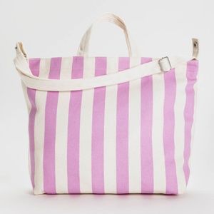 Horizontal Zip Duck Bag - Pink Awning Stripe